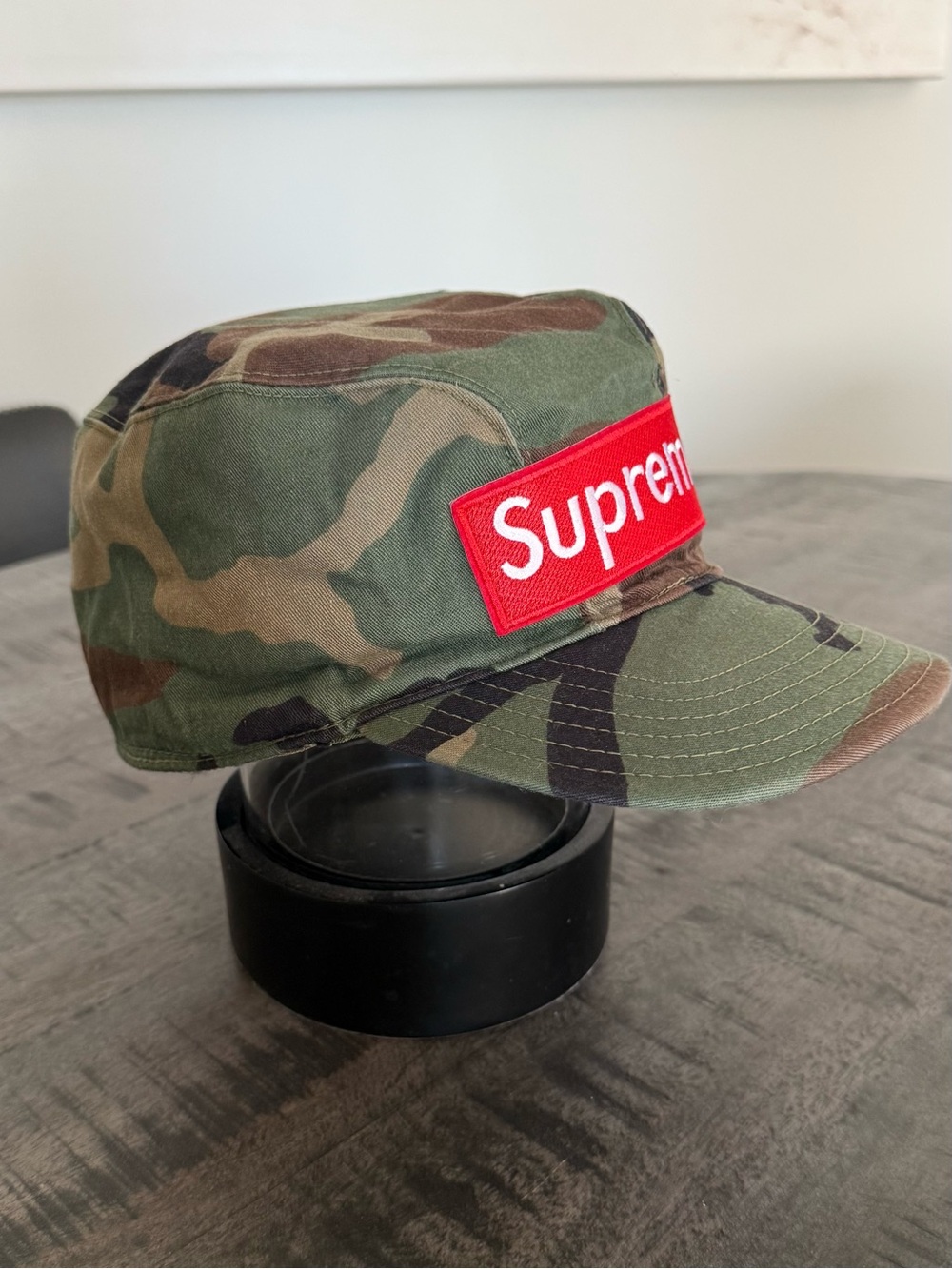 VINTAGE/ Camo Camp Cap - Green Camo with Red Logo
